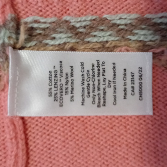 ❄️Talbots❄️ - Pink/Peach Fair Isle Crewneck Sweater - Picture 9 of 12